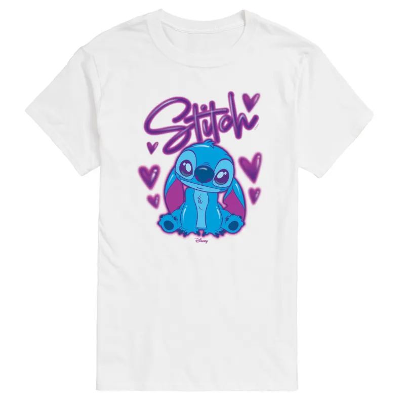 Lilo & Stitch - Stitch Graffiti Hearts- Men's Short Sleeve Graphic T-Shirt made by Zulily