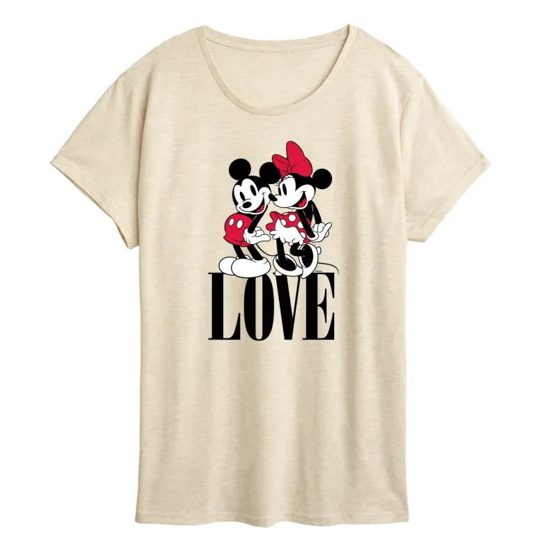 Disney - Mickey Minnie Love - Women's Short Sleeve Graphic T-Shirt sold by Zulily
