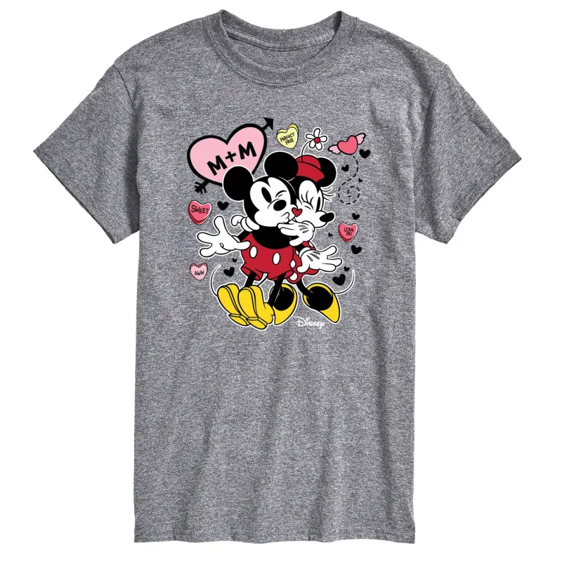 Disney - Mickey Minnie Heart - Men's Short Sleeve Graphic T-Shirt made by Disney