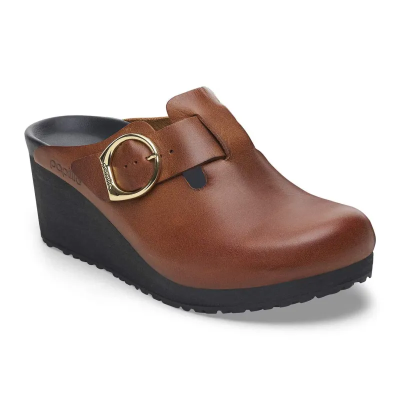 Birkenstock Unisex Fanny Ring Buckle Natural Leather Black Cognac sold by Zulily