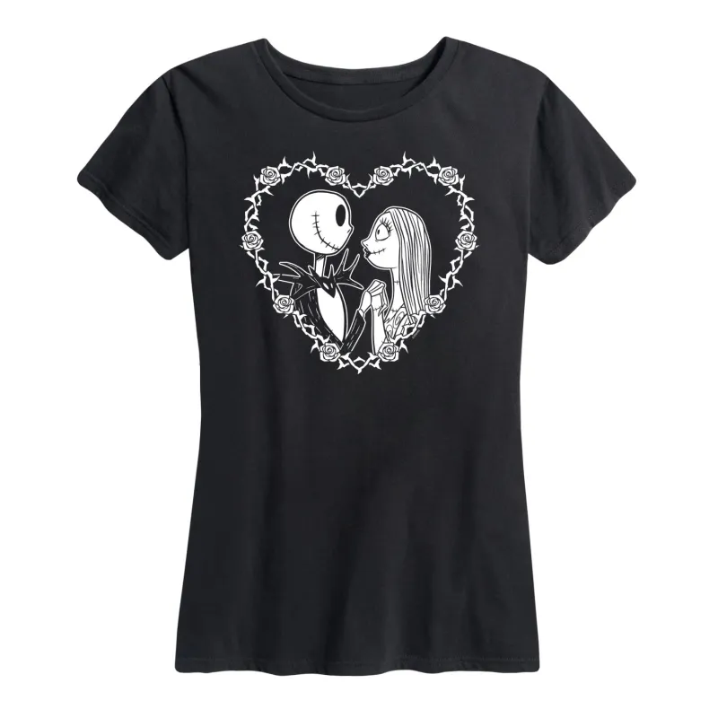 The Nightmare Before Christmas - Jack Sally Heart - Women's Short Sleeve Graphic T-Shirt made by Zulily