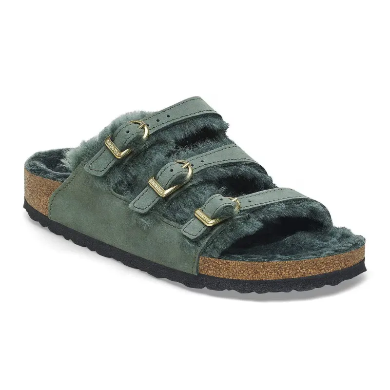 Birkenstock Unisex Florida Fresh Shearling Nubuck Leather Thyme sold by Zulily