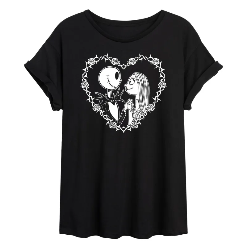 The Nightmare Before Christmas - Jack Sally Heart -Women's Oversized T-Shirt made by Zulily