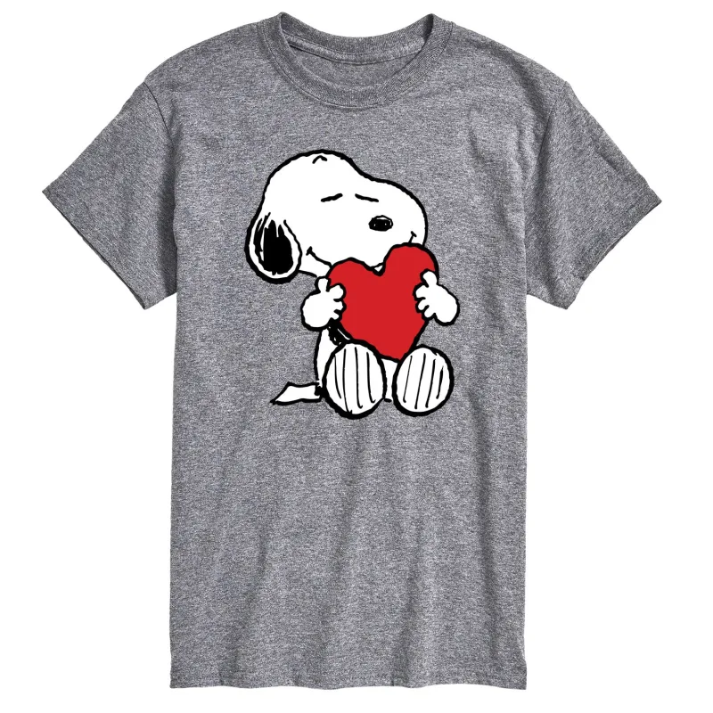 Peanuts - Valentine Snoopy Heart - Men's Short Sleeve Graphic T-Shirt sold by Zulily