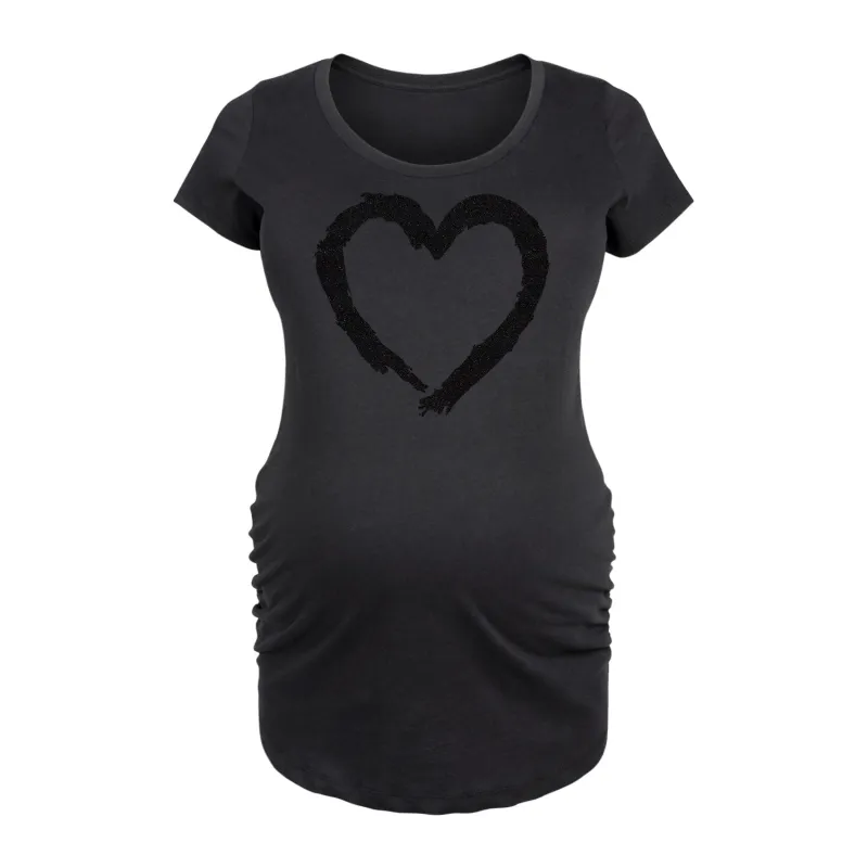 Instant Message - Paintbrush Stroke Heart Sparkle - Women's Maternity Scoop Neck Graphic T-Shirt sold by Zulily