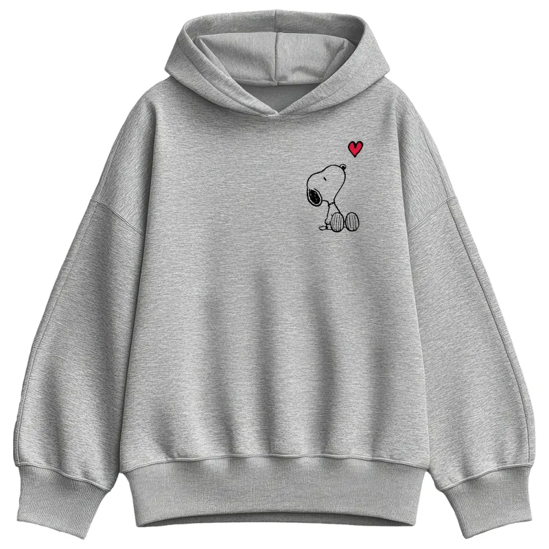 Peanuts - Mini Valentine Snoopy Heart - Women's Oversized Fleece Hoodie Sweatshirt sold by Zulily