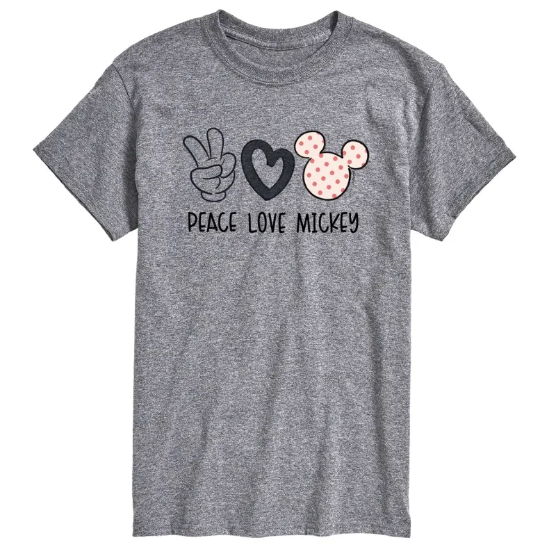 Disney - Peace Love Mickey - Men's Short Sleeve Graphic T-Shirt sold by Zulily