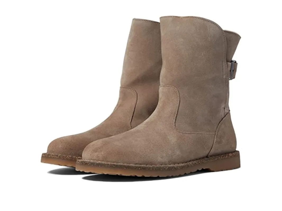 Birkenstock Unisex Uppsala Shearling Suede Leather Gray Taupe made by Birkenstock