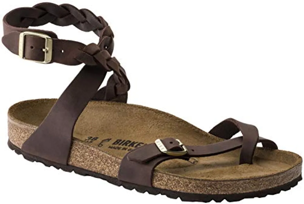 Birkenstock Unisex Yara Braided Waxy Leather Habana made by Birkenstock