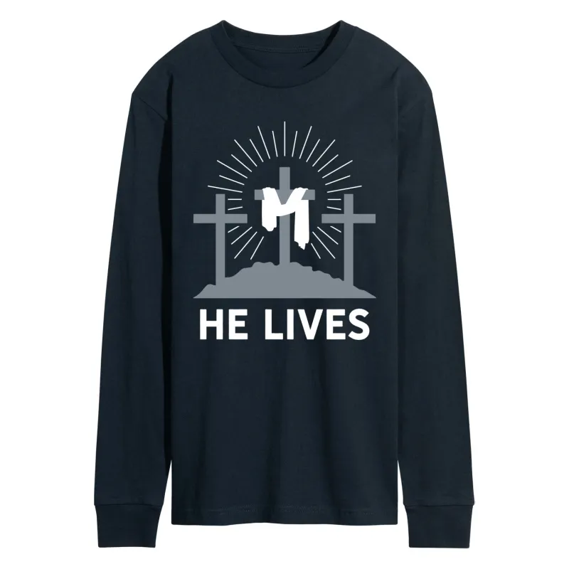 Instant Message - He Lives - Men's Long Sleeve Graphic T-Shirt sold by Zulily