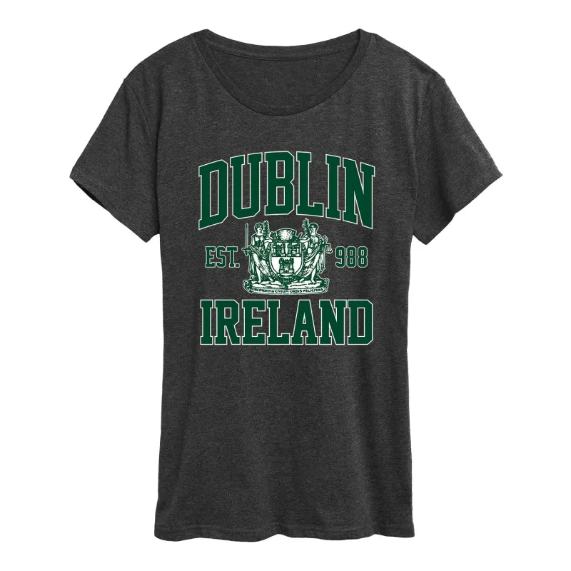 Instant Message - Dublin Collegiate Green - Women's Short Sleeve Graphic T-Shirt made by Zulily
