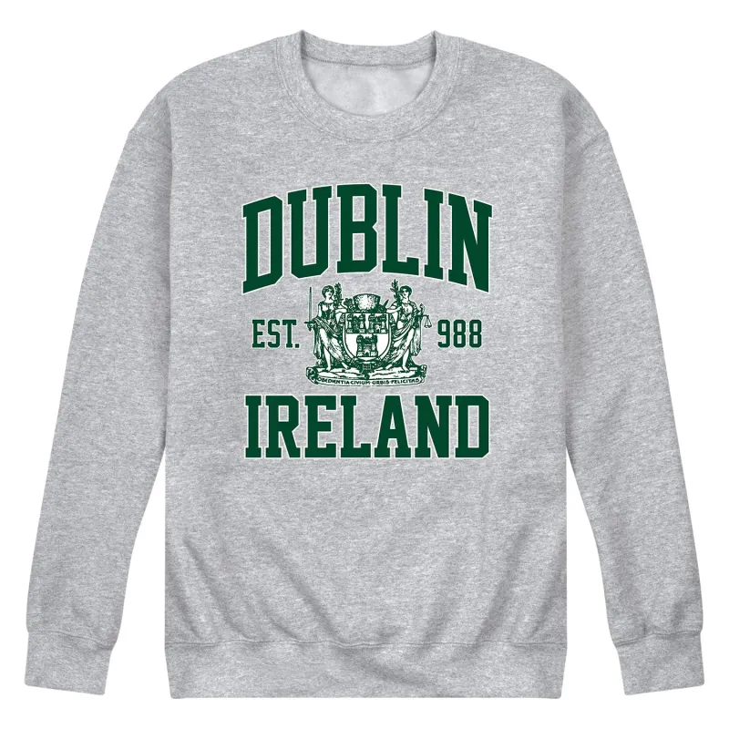 Instant Message - Dublin Collegiate Green - Men's Crew Fleece Sweatshirt made by Zulily