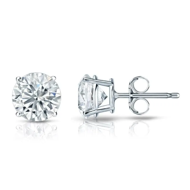 Auriya 18k Gold Certified 3.20 carat TW Round Diamond Stud Earrings sold by Zulily