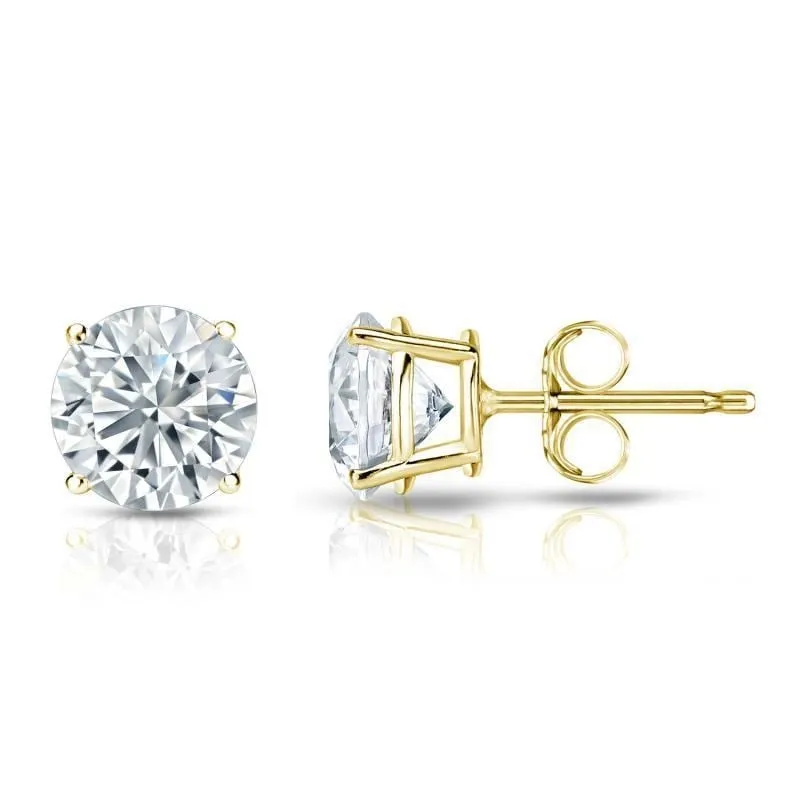 Auriya 18k Gold Certified 3.20 carat TW Round Diamond Stud Earrings sold by Zulily product image thumbnail 2