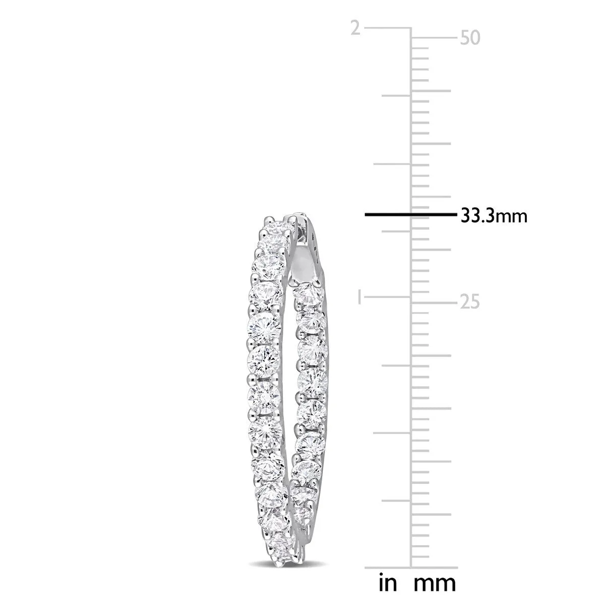 6 7/8 CT TGW Created White Sapphire Hoop Earrings Silver sold by Zulily product image thumbnail 2