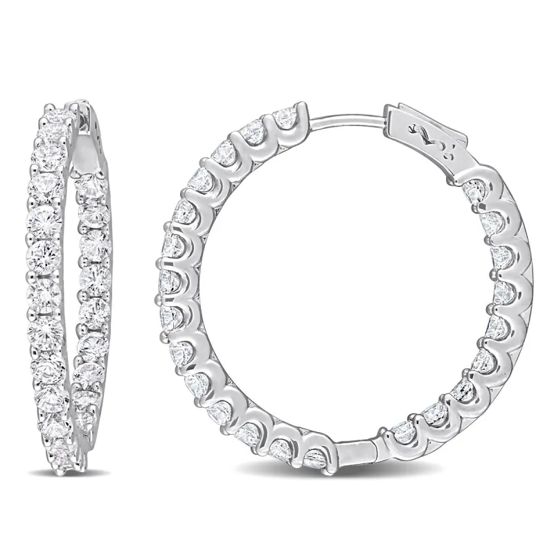6 7/8 CT TGW Created White Sapphire Hoop Earrings Silver sold by Zulily