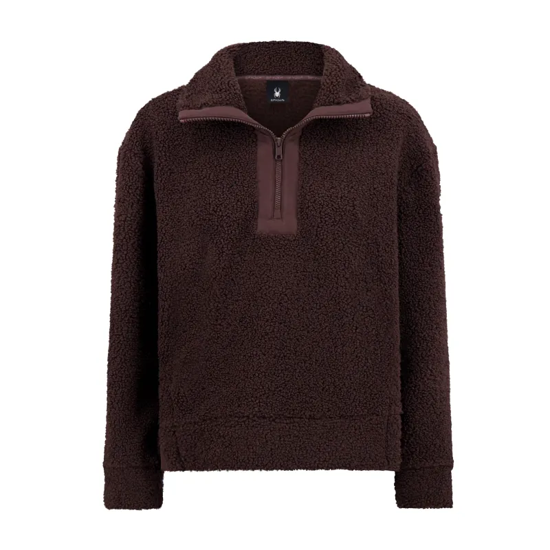 Spyder Women's Sherpa Quarter Zip Mock Neck - Cocoa made by Spyder
