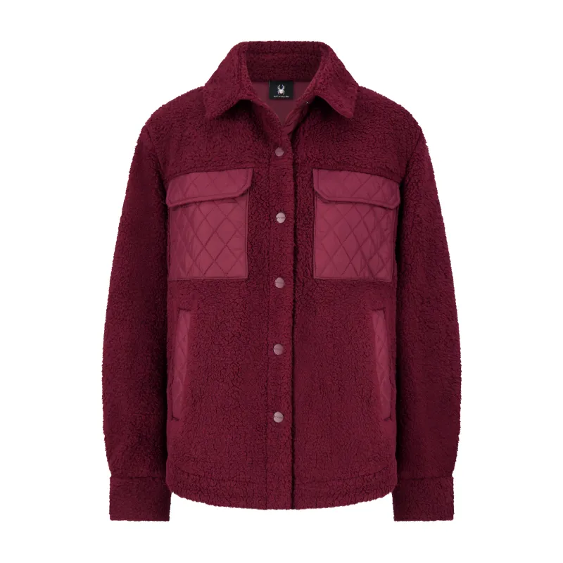 Spyder Women's Sherpa Shacket - Wine sold by Zulily