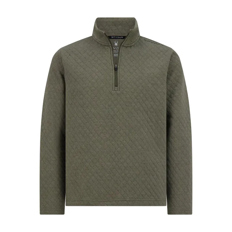 Spyder Men's Diamond Quilt Quarter Zip - Olive made by Spyder