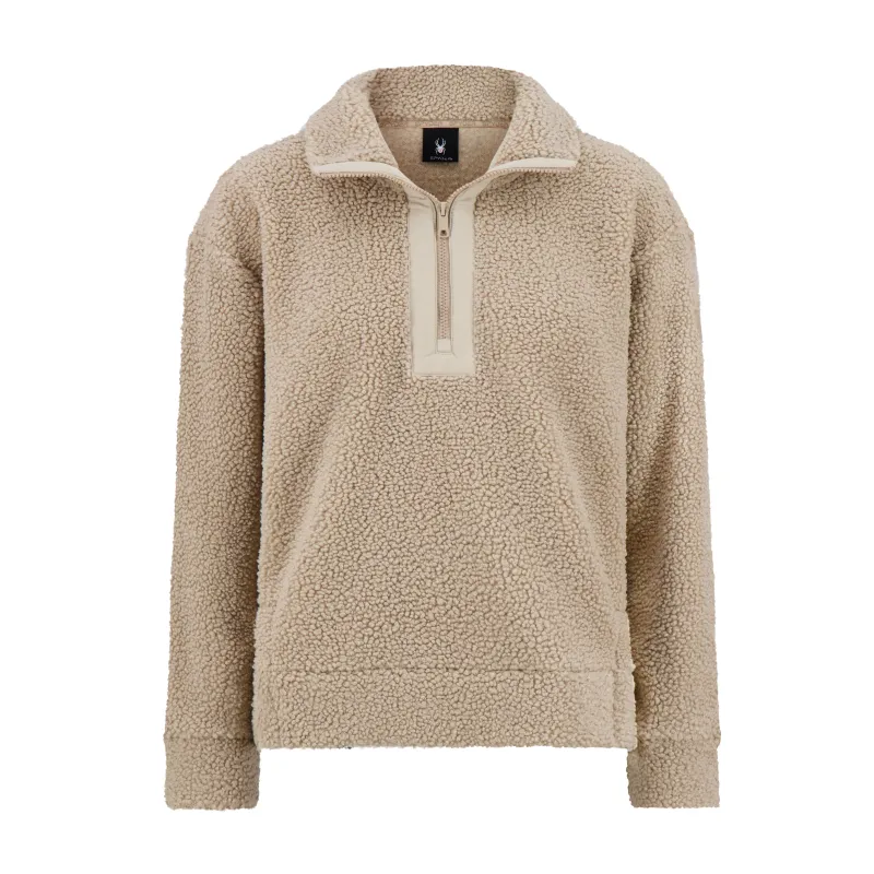Spyder Women's Sherpa Quarter Zip Mock Neck - Sand made by Spyder