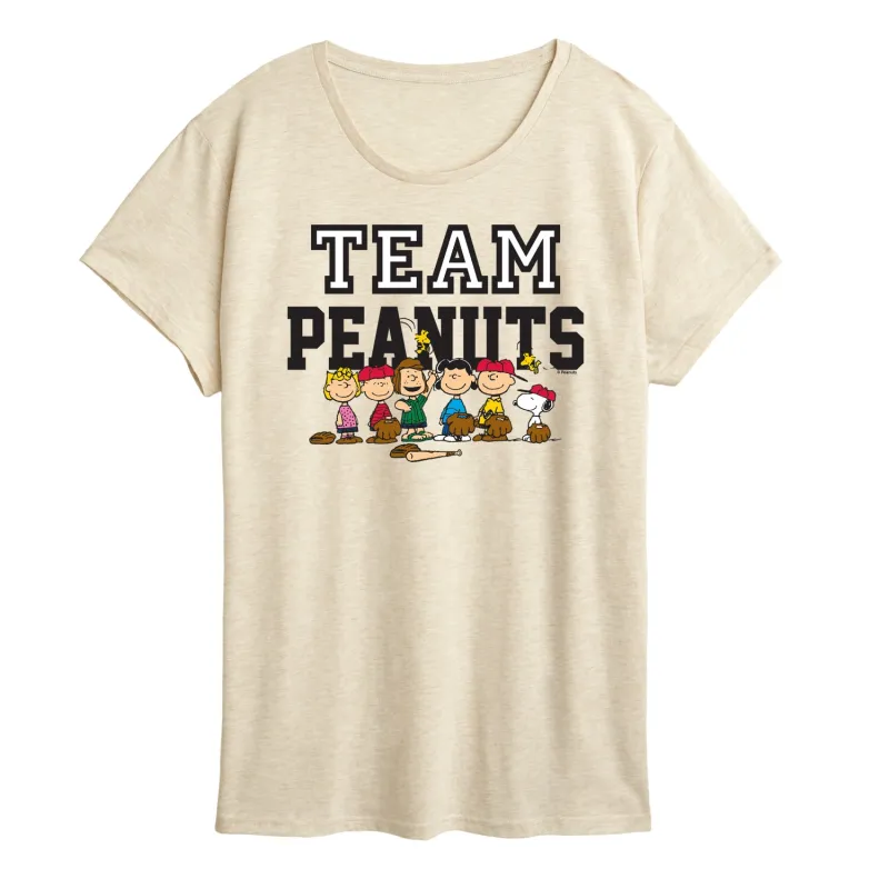 Peanuts - Baseball Team - Women's Short Sleeve Graphic T-Shirt sold by Zulily