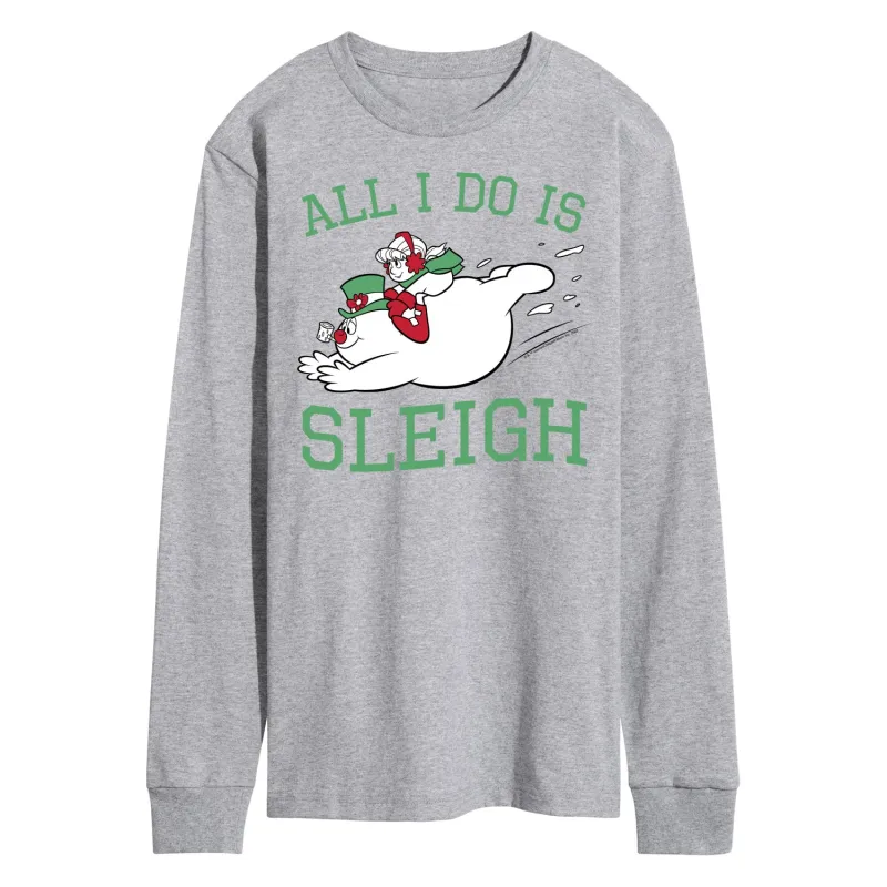 Frosty The Snowman - Christmas - All I Do Is Sleigh - Men's Long Sleeve T-Shirt made by Zulily