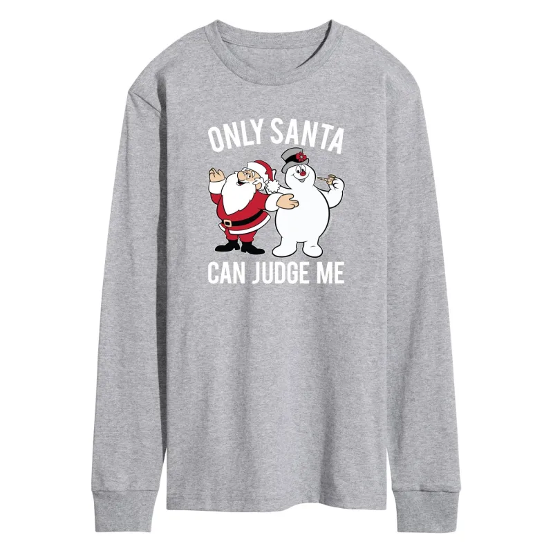 Frosty The Snowman - Christmas - Only Santa Can Judge Me - Men's Long Sleeve T-Shirt made by Zulily