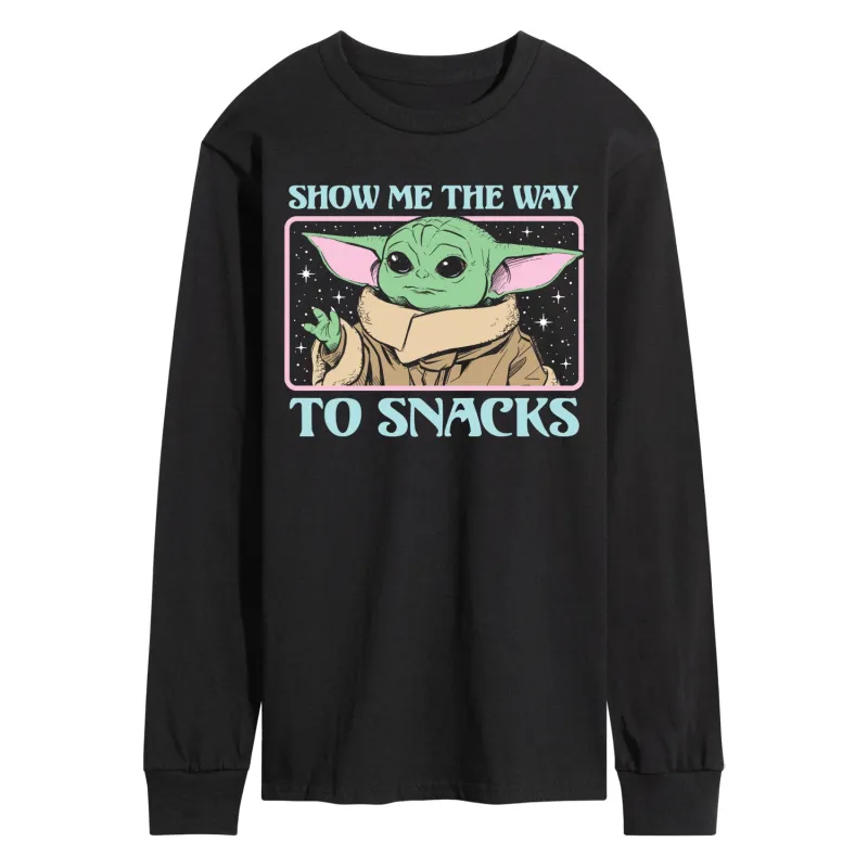 Star Wars - The Mandalorian Grogu The Way To Snacks - Men's Long Sleeve Graphic T-Shirt sold by Zulily
