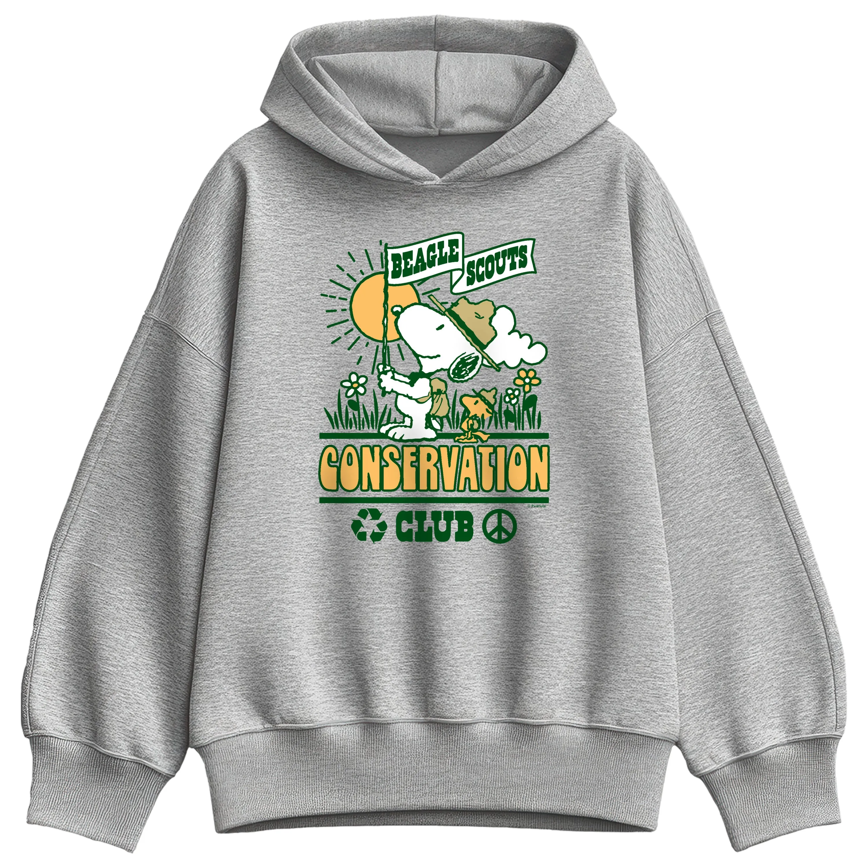Peanuts - Beagle Scouts Conservation Club - Ladies Oversized Fleece Hoodie Sweatshirt sold by Zulily product image thumbnail 2
