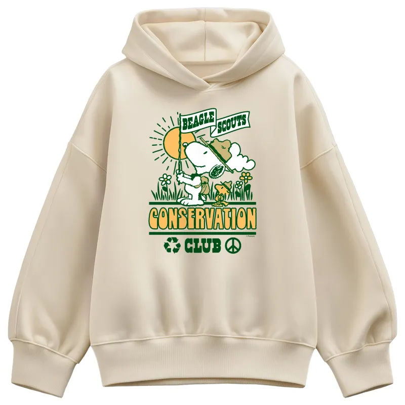 Peanuts - Beagle Scouts Conservation Club - Ladies Oversized Fleece Hoodie Sweatshirt sold by Zulily