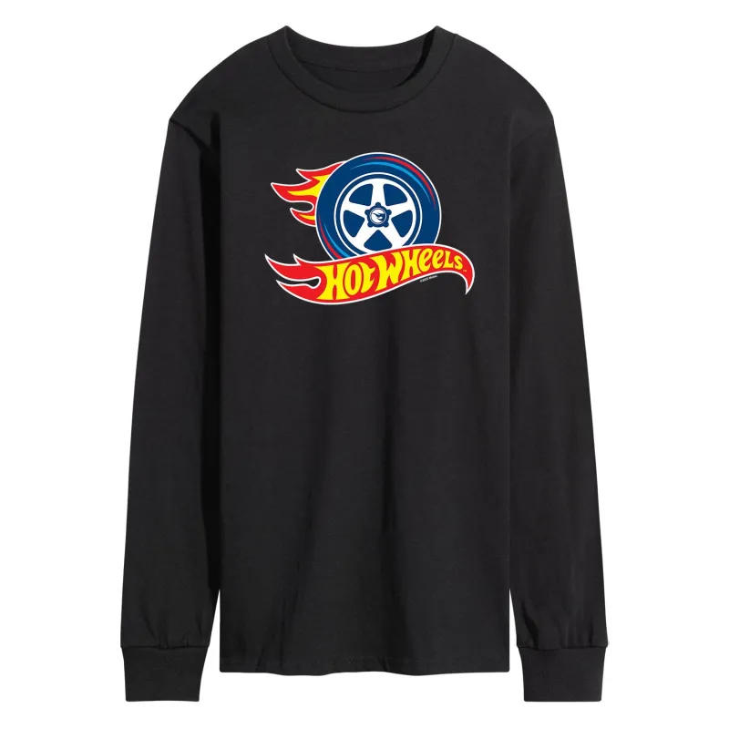 Hot Wheels - Flaming Tire Logo - Men's Long Sleeve T-Shirt sold by Zulily