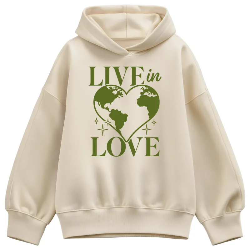 Instant Message - Live In Love  - Ladies Fleece Oversized Hoodie Sweatshirt sold by Zulily