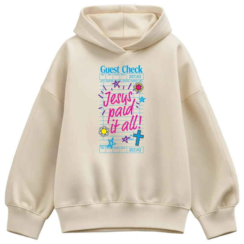 Instant Message - Jesus Paid It All - Ladies Fleece Oversized Hoodie Sweatshirt made by Zulily