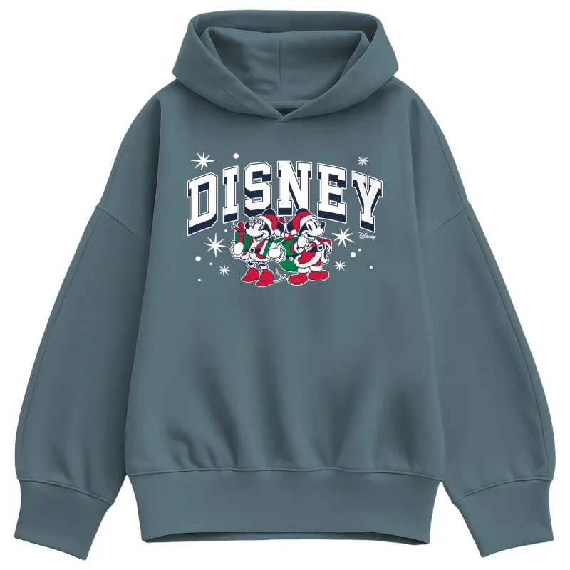 Disney - Holiday Mickey & Minnie - Ladies Oversized Fleece Hoodie Sweatshirt sold by Zulily