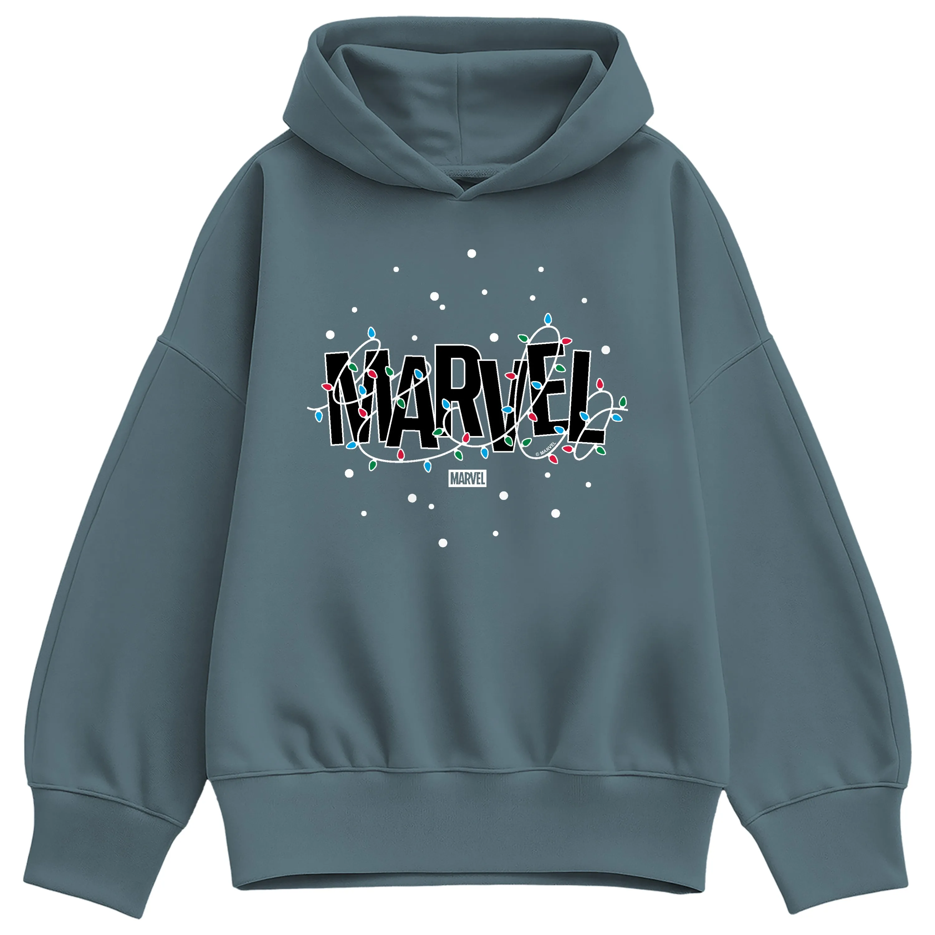 Marvel - Marvel Holiday Lights - Ladies Oversized Fleece Hoodie Sweatshirt sold by Zulily product image thumbnail 2