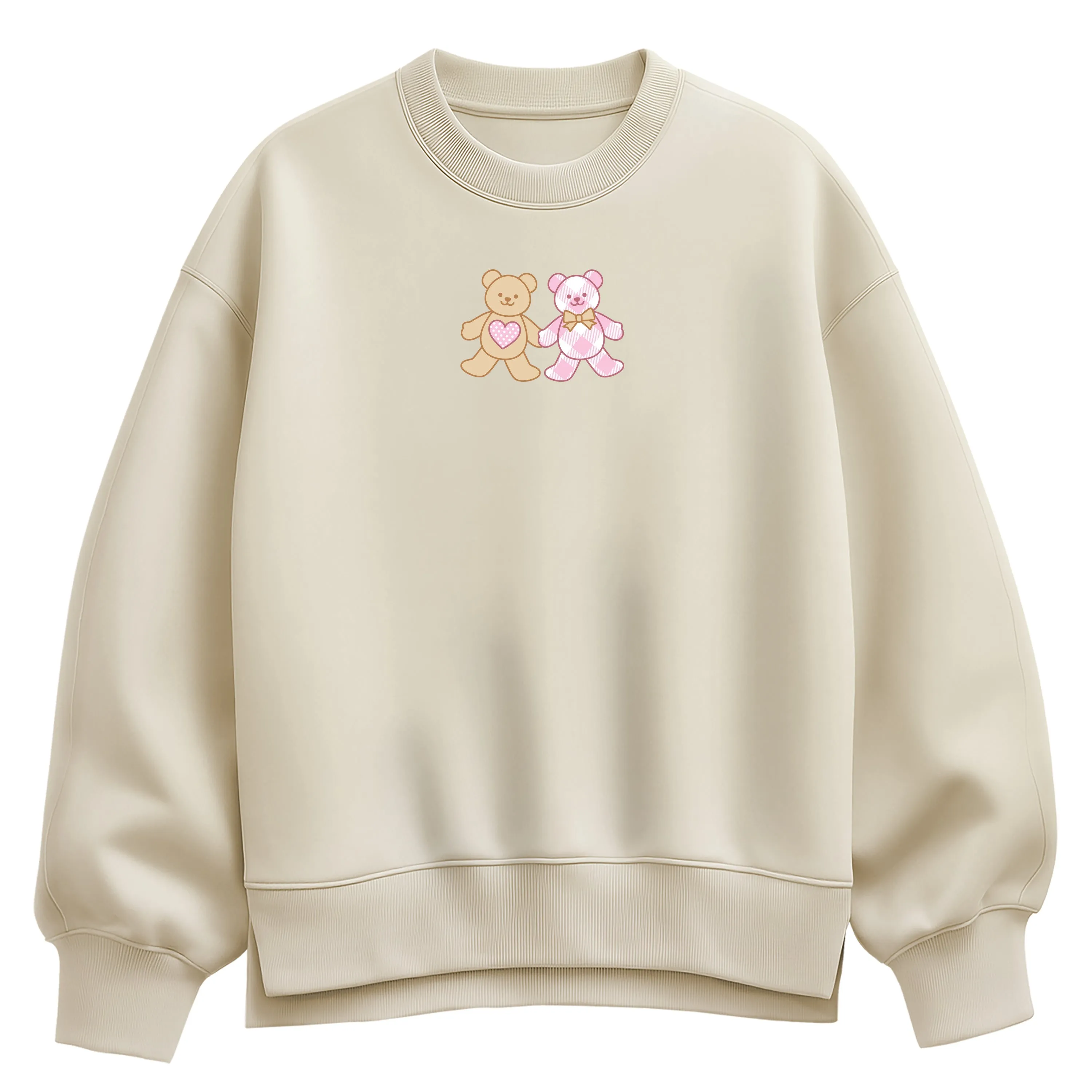 Instant Message - Bear Patches - Ladies Oversized Fleece Crew Sweatshirt sold by Zulily product image thumbnail 2
