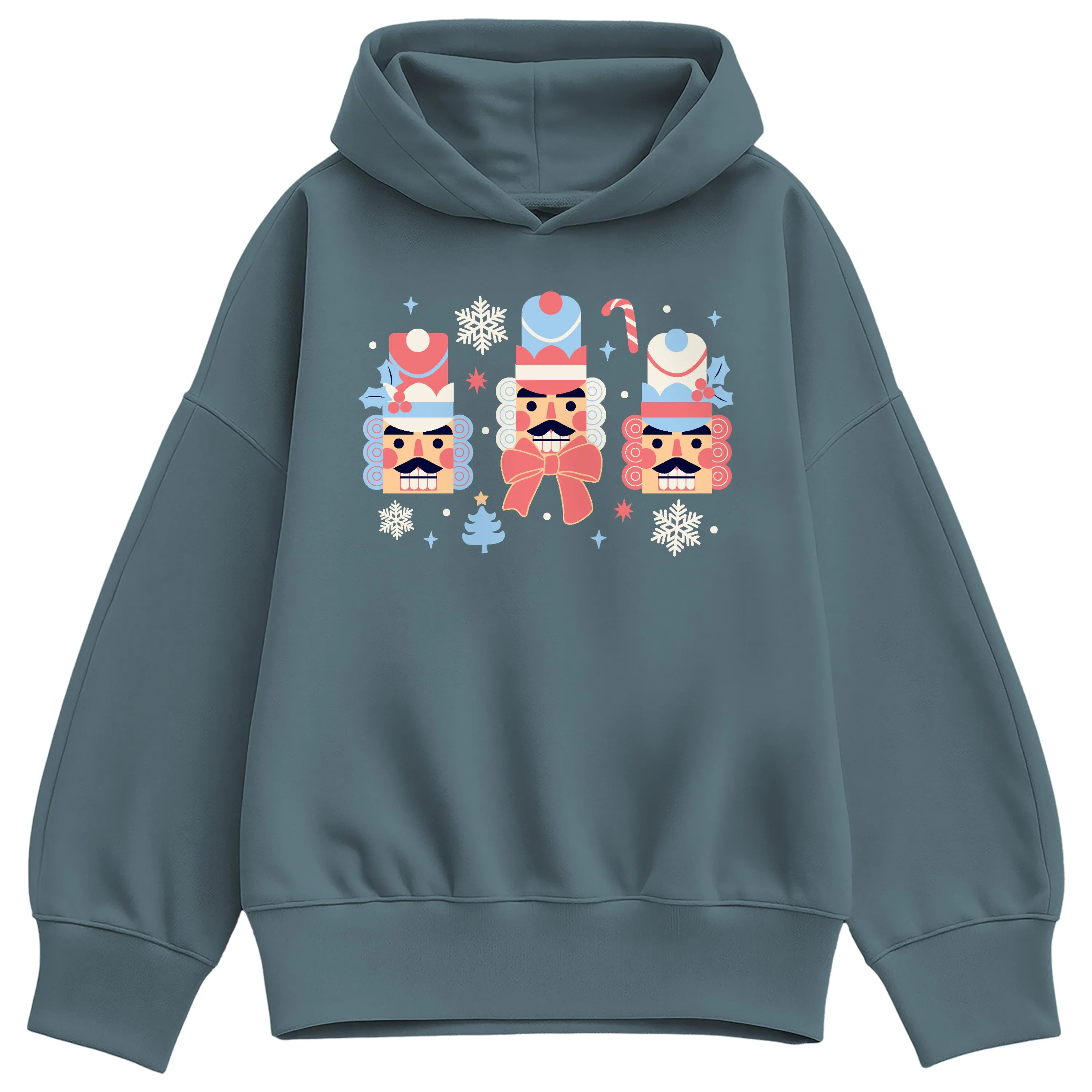 Instant Message - Winter Nutcracker Heads - Ladies Oversized Fleece Hoodie Sweatshirt sold by Zulily product image thumbnail 2