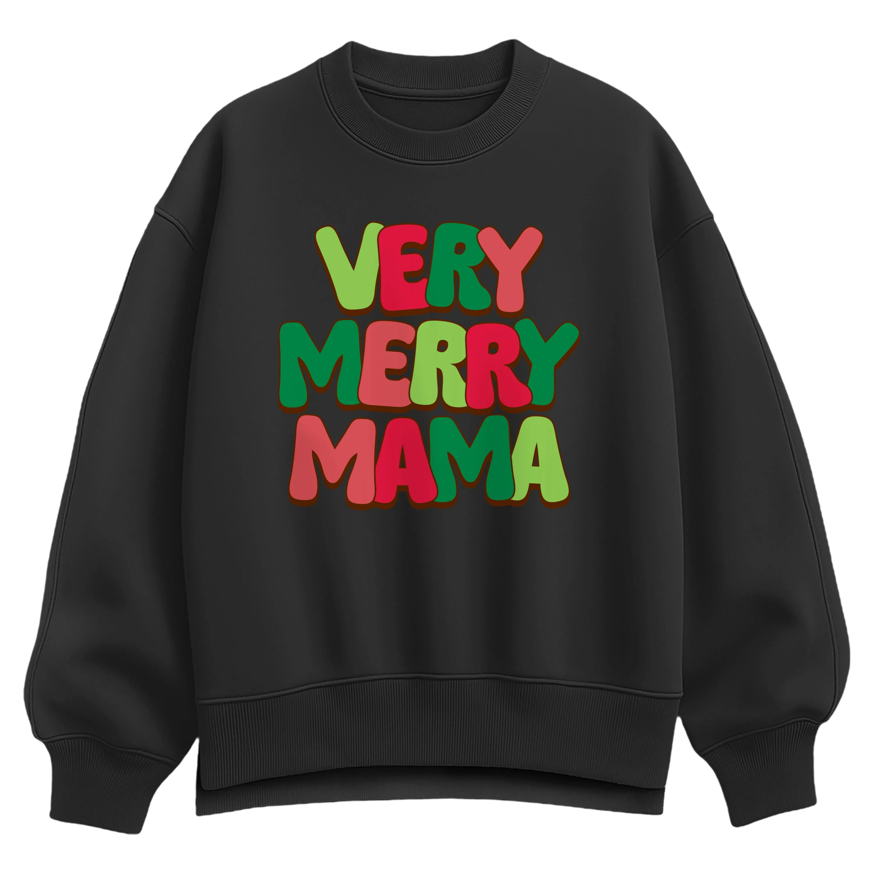 Instant Message - Very Merry Mama - Ladies Oversized Fleece Crew Sweatshirt sold by Zulily product image thumbnail 2