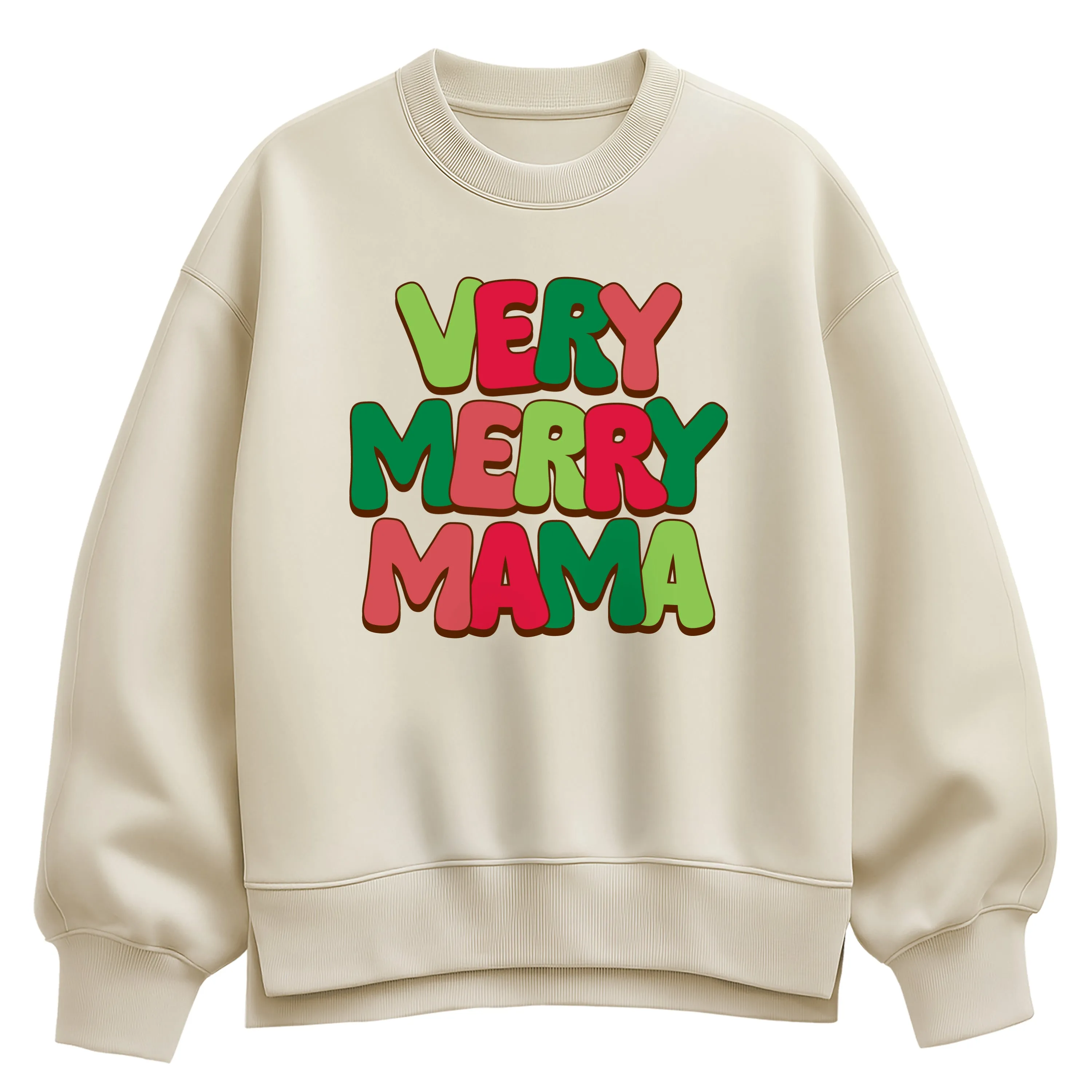 Instant Message - Very Merry Mama - Ladies Oversized Fleece Crew Sweatshirt sold by Zulily product image thumbnail 3