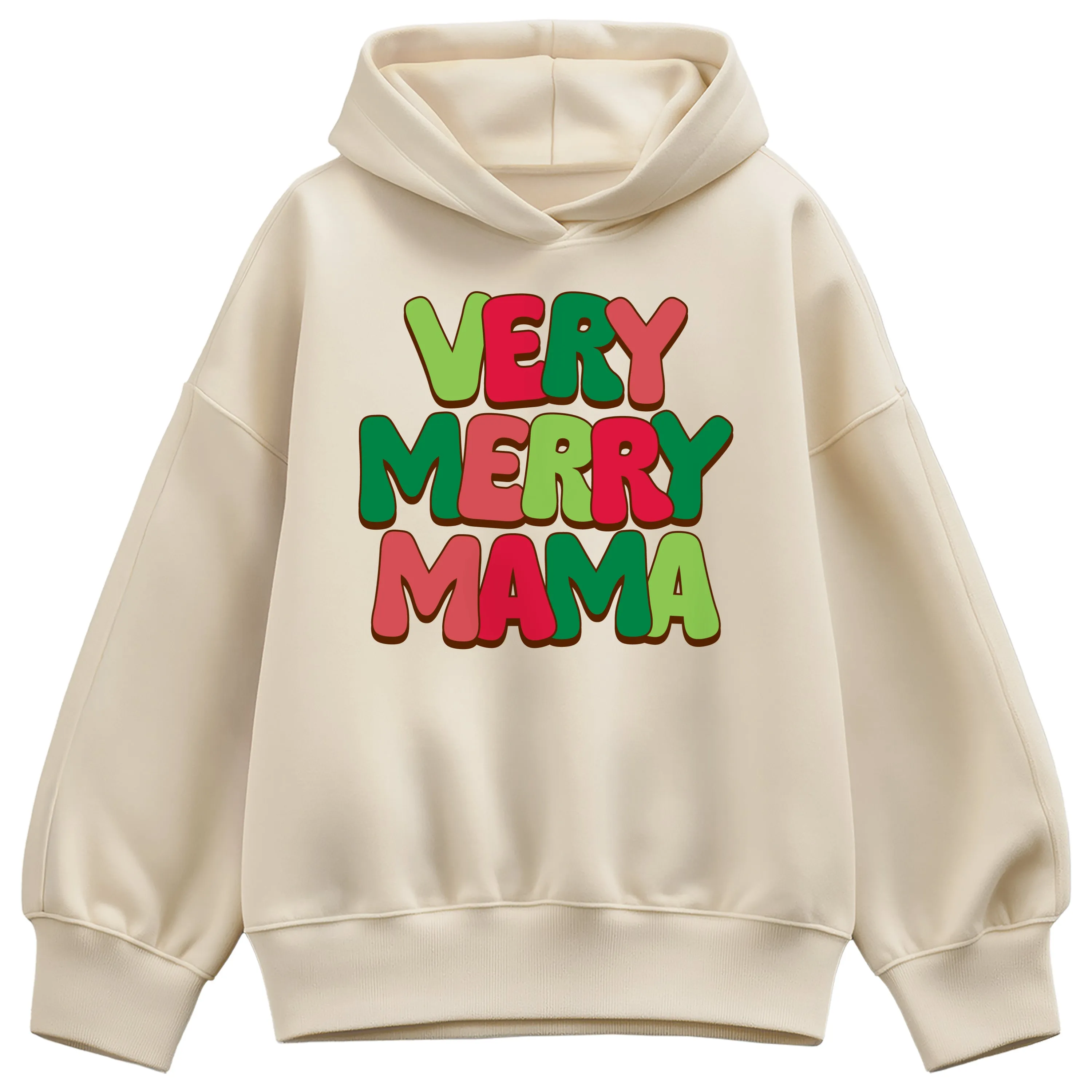 Instant Message - Very Merry Mama - Ladies Oversized Fleece Hoodie Sweatshirt sold by Zulily product image thumbnail 3