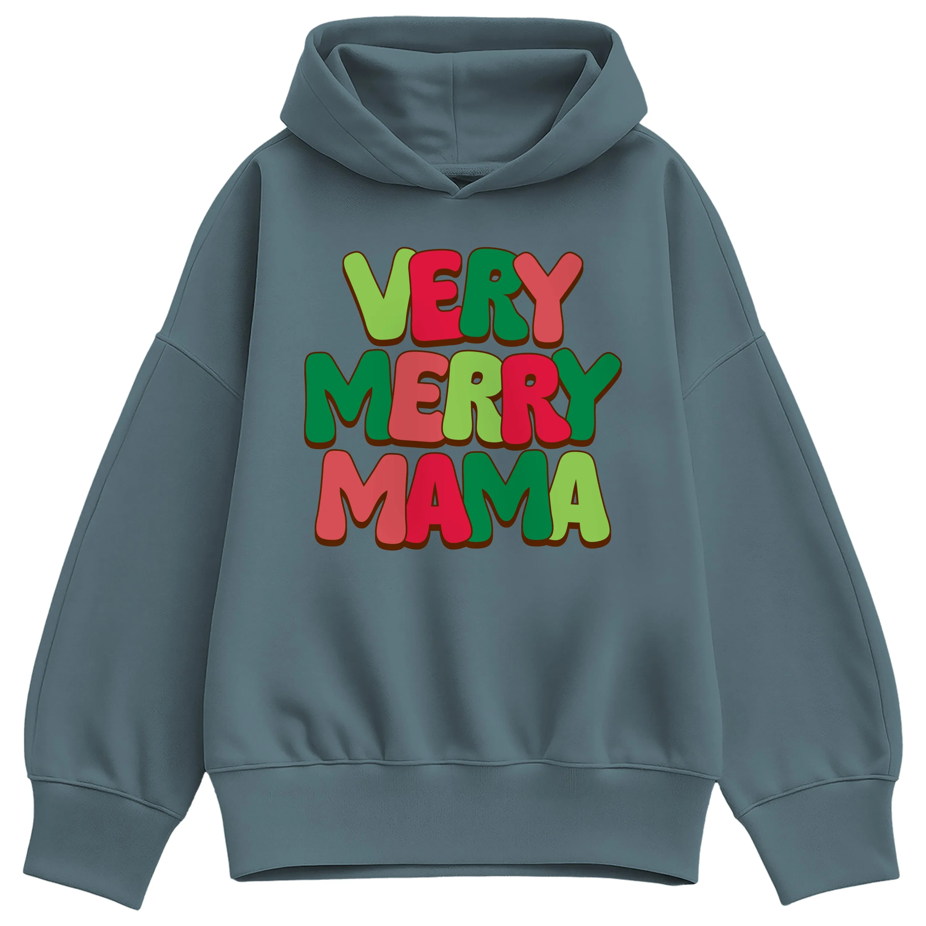 Instant Message - Very Merry Mama - Ladies Oversized Fleece Hoodie Sweatshirt sold by Zulily product image thumbnail 4