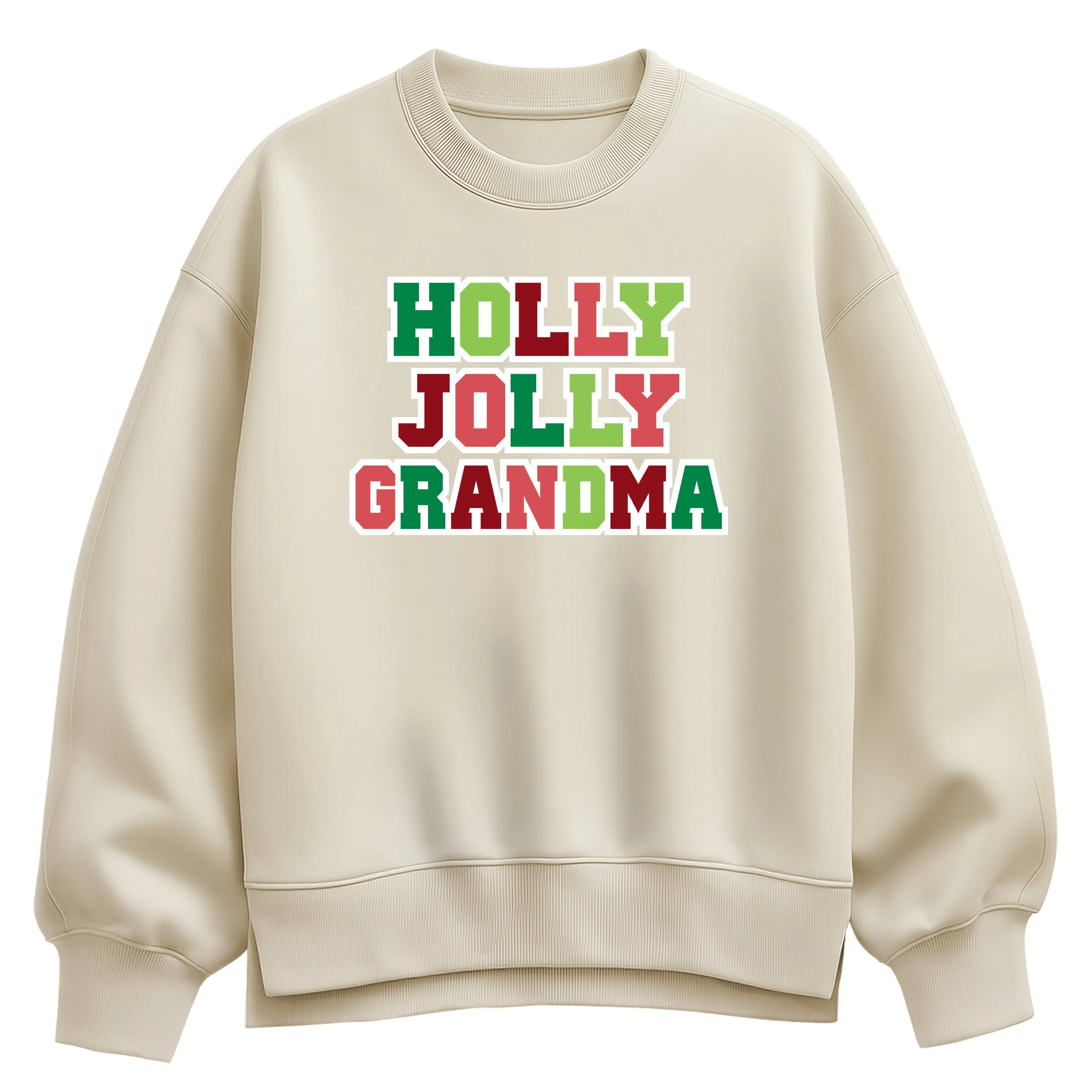 Instant Message - Holly Jolly Grandma - Ladies Oversized Fleece Crew Sweatshirt sold by Zulily product image thumbnail 3