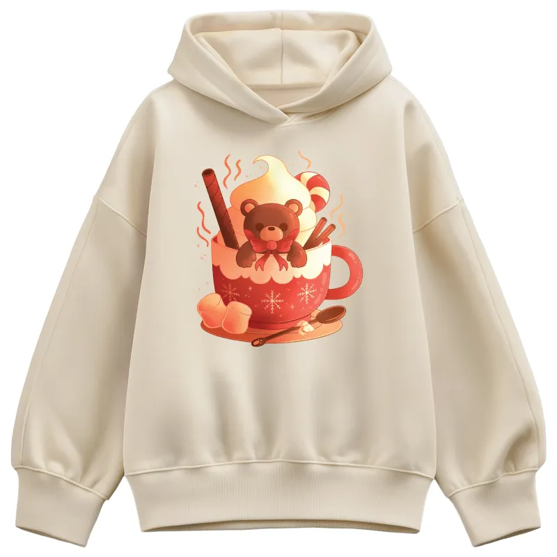 Instant Message - Bear Cocoa Mug - Ladies Oversized Fleece Hoodie Sweatshirt made by Zulily