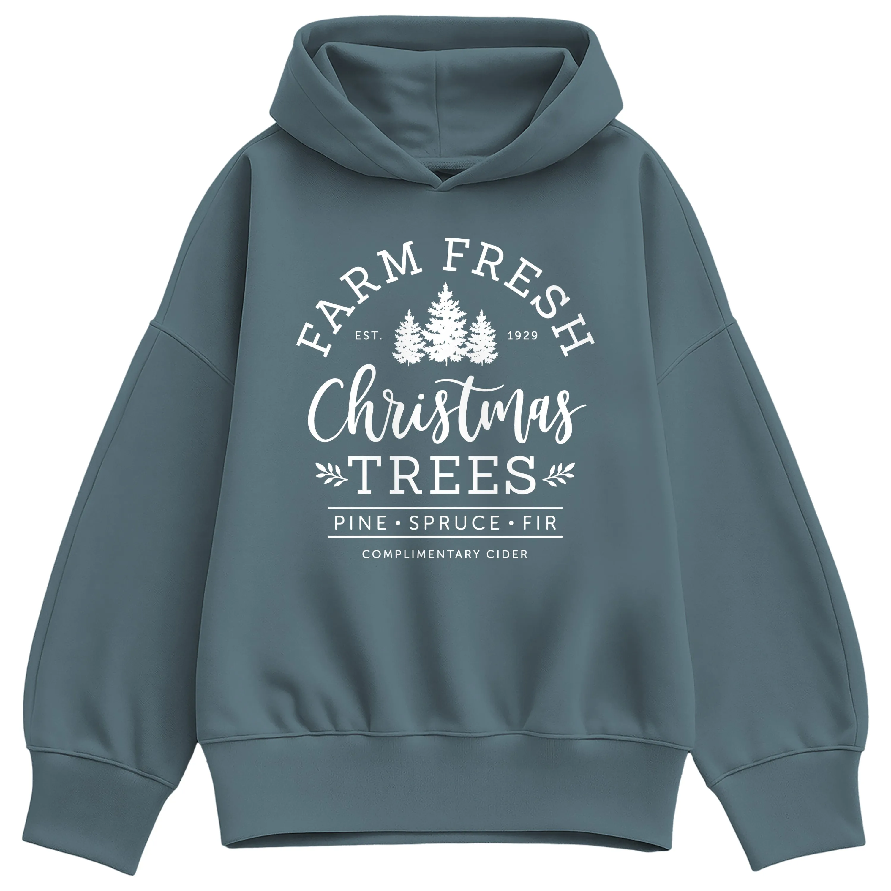 Instant Message - Farm Fresh Christmas Trees - Ladies Oversized Fleece Hoodie Sweatshirt sold by Zulily product image thumbnail 2