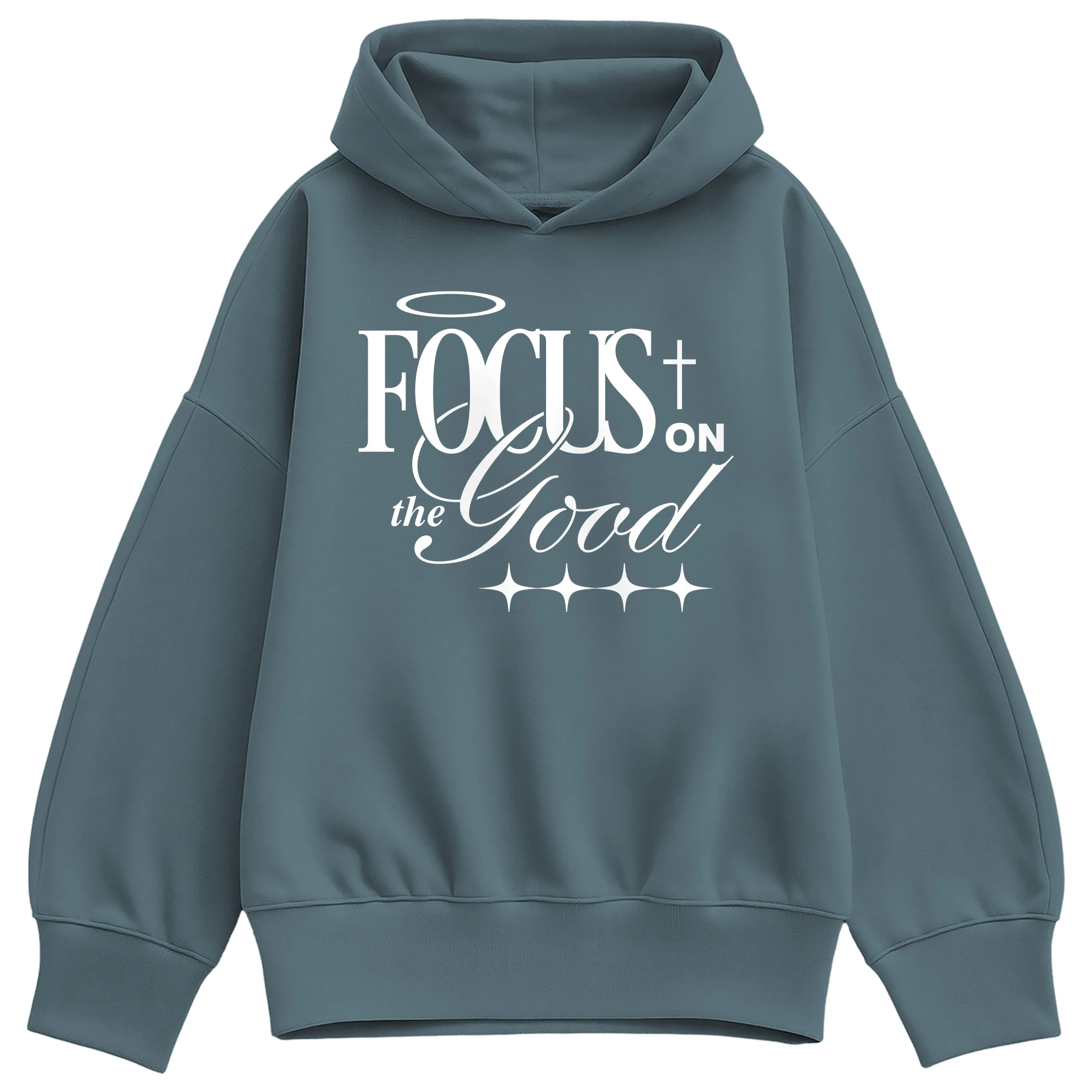 Instant Message - Focus On The Good - Ladies Oversized Fleece Hoodie Sweatshirt sold by Zulily product image thumbnail 2