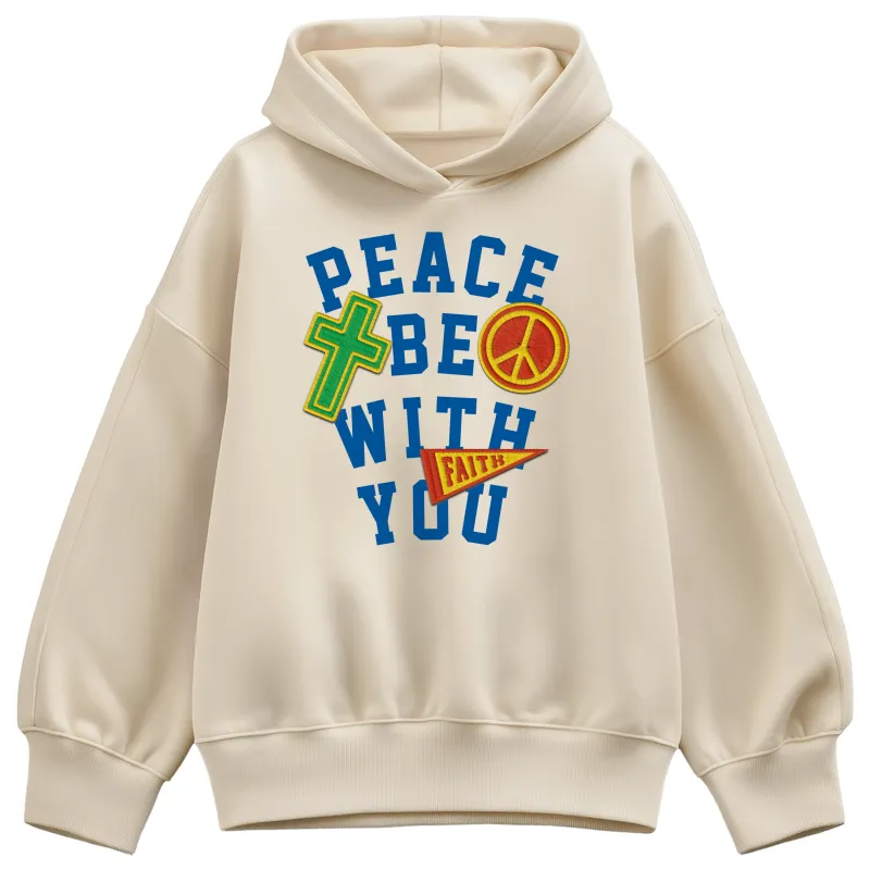 Instant Message - Peace Be With You - Ladies Oversized Fleece Hoodie Sweatshirt sold by Zulily