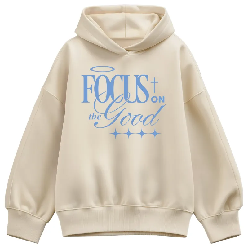 Instant Message - Focus On The Good - Ladies Oversized Fleece Hoodie Sweatshirt made by Zulily