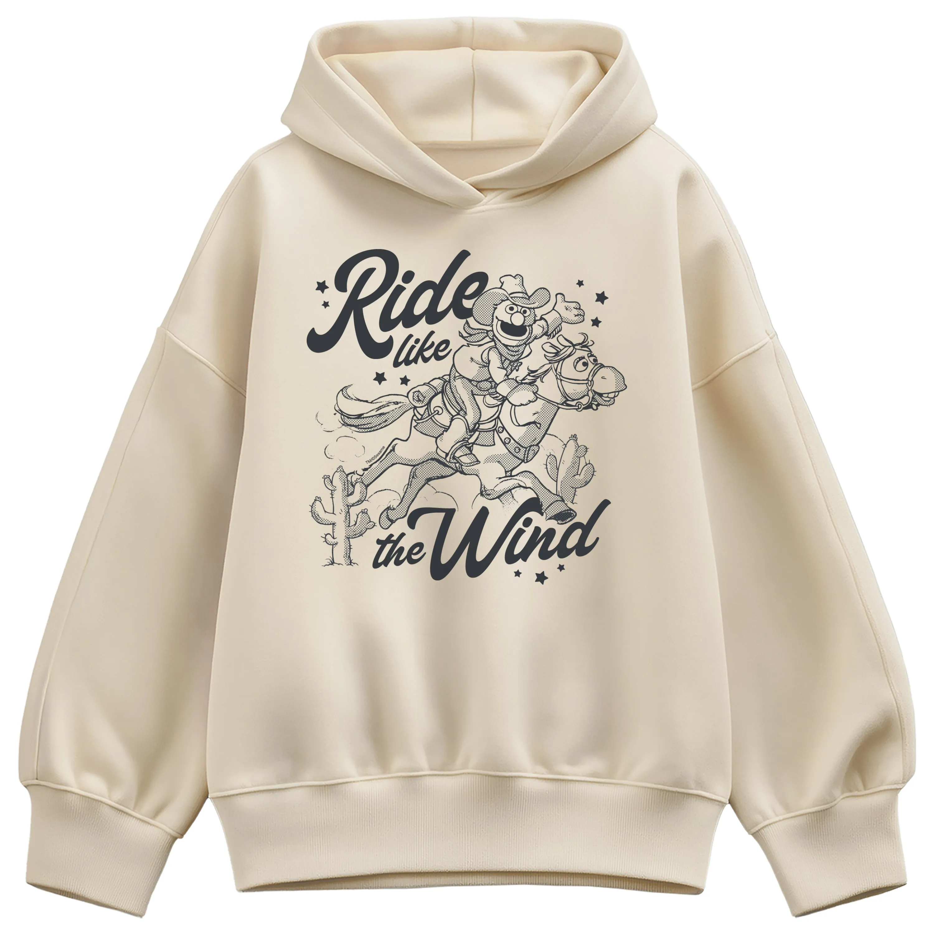 Sesame Street - Grover Ride Like The Wind - Ladies Oversized Drop Shoulder Pullover Hood sold by Zulily product image thumbnail 2