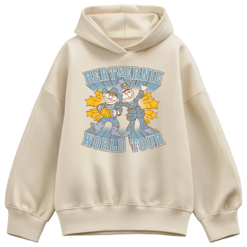Sesame Street - Bert And Ernie World Tour - Ladies Oversized Drop Shoulder Pullover Hood sold by Zulily
