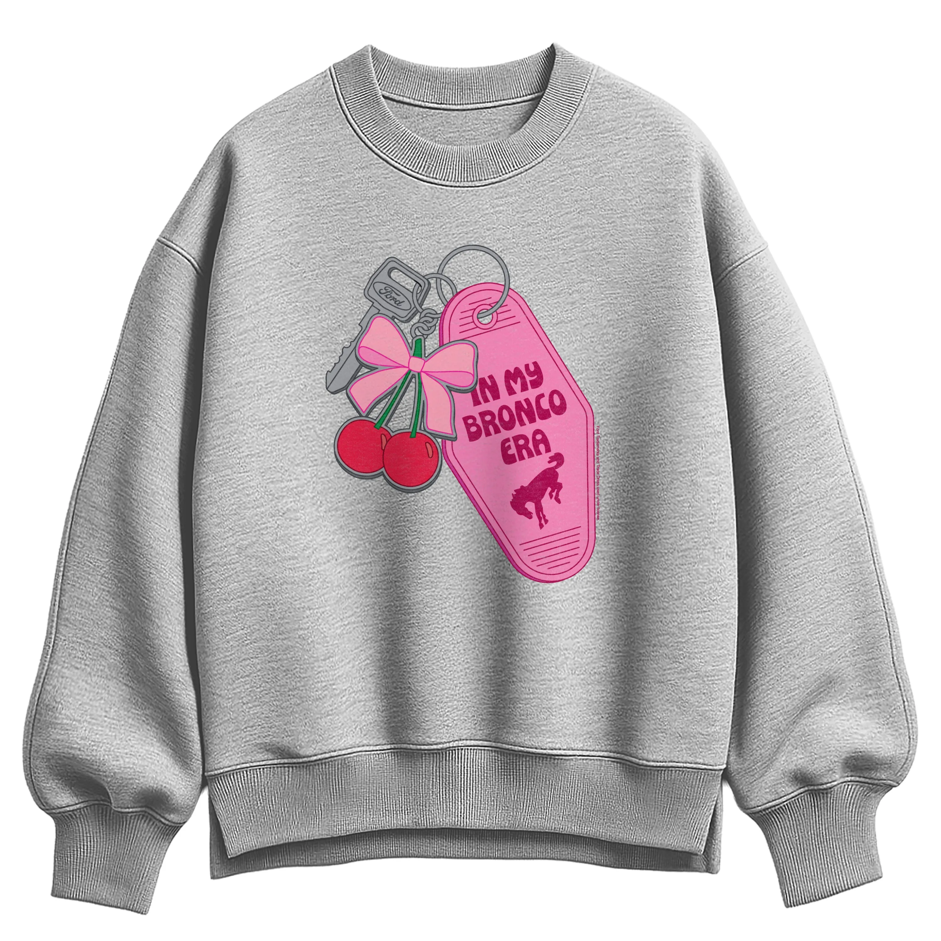 Ford - In My Bronco Era Keychains - Ladies Oversized Fleece Crew Sweatshirt sold by Zulily